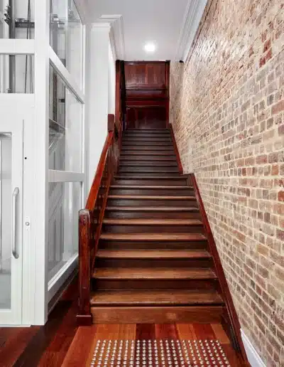 Barrack St Perth CBD wood stairs interior