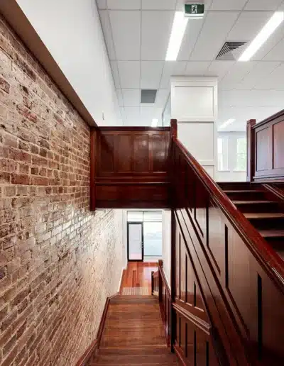 Barrack St Perth CBD wood stairs interior