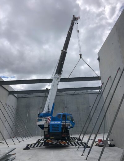 Tilt up panels in a construction project